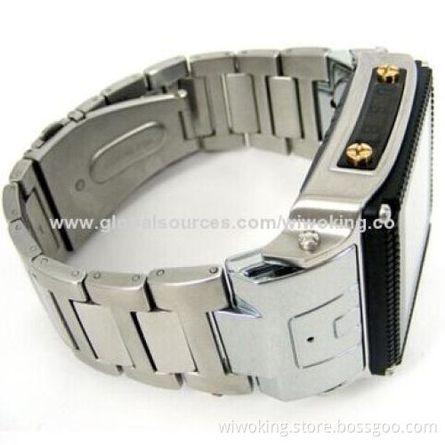 Waterproof 8m Depth Metal Watch Phone, Smartphone Design, Dimensions 60 x 48.5 x 15.5mm